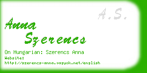 anna szerencs business card